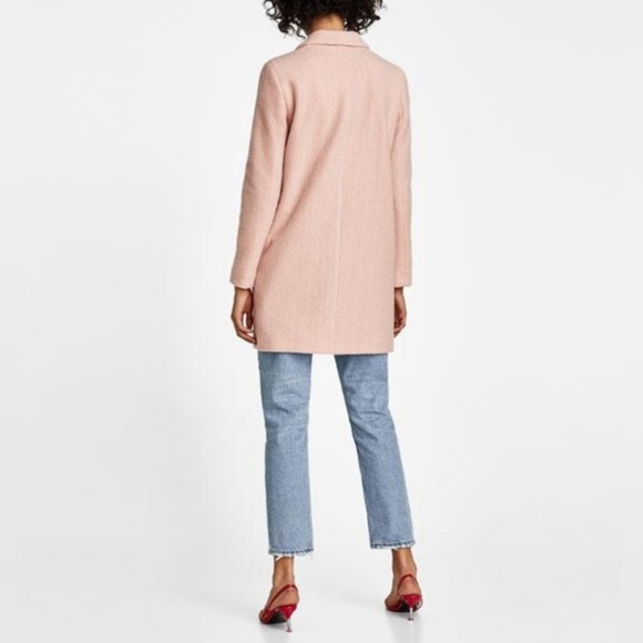 Zara Soft Lightweight Textured Coat Peacoat / Sz XS / Dull salmon / pinkish - Picture 4 of 17